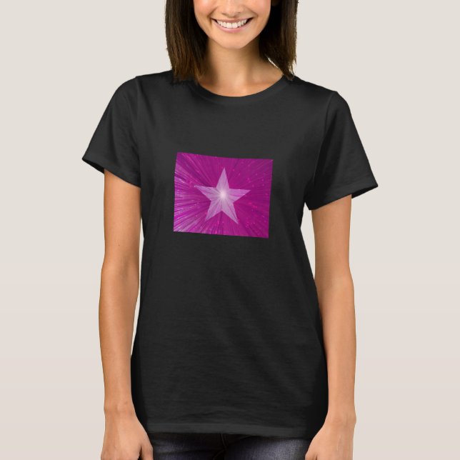 Pink Star women's t-shirt black (Front)