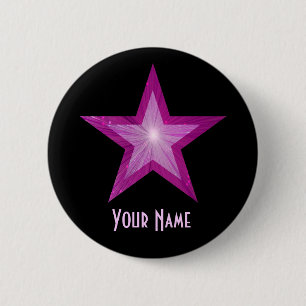 Pink Star 'Your Name' button black
