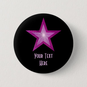 Pink Star 'Your Text' button black