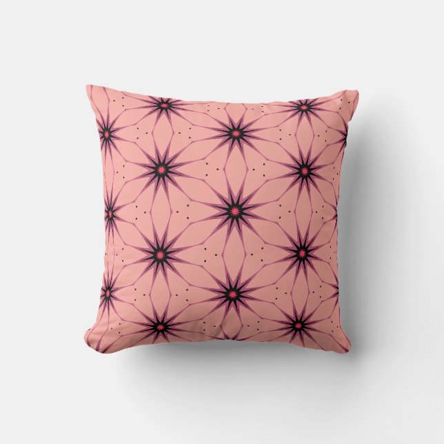 Pink Starburst Geometric Pattern Lamp Cushion (Front)