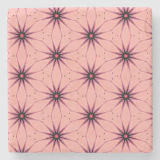 Pink Starburst Geometric Pattern Lamp Stone Coaster