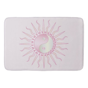 Pink Starburst Yin Yang Bath Mat