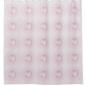 Pink Starburst Yin Yang Shower Curtain