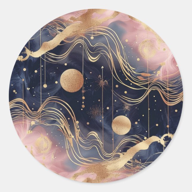 Pink Stardust Abstract Custom Envelope Seal (Front)