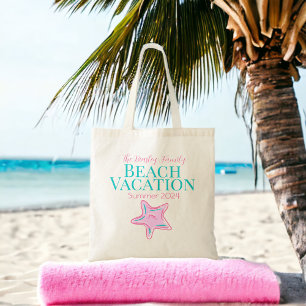 Pink Starfish Custom / Beach Reunion Vacation Tote Bag
