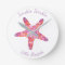 Pink Starfish Nursery Wall Clock