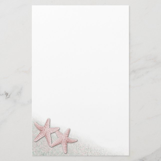 Pink Starfish stationery (Front)