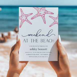Pink Starfish   Weekend at the Beach Invitation