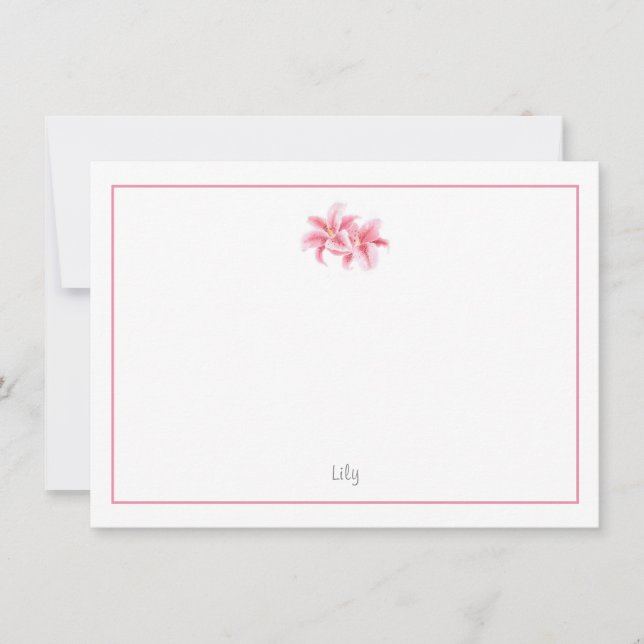 Pink Stargazer Lilies Card (Front)
