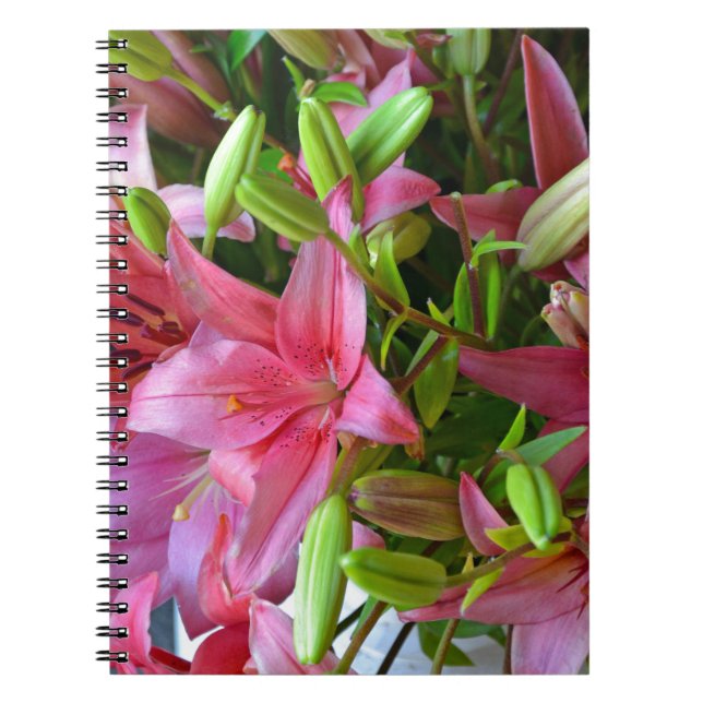 Pink stargazer lilies notebook (Front)