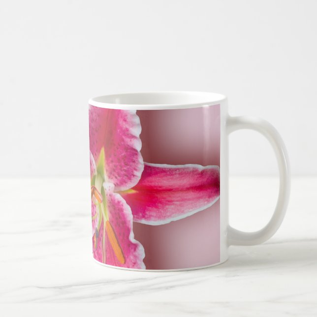 Pink Stargazer Lily and Bud Coffee Mug (Right)
