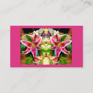 Pink stargazer lily business card