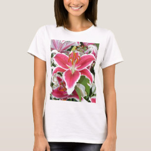 Pink stargazer lily flowers T-Shirt