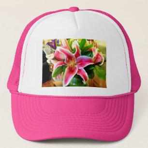 pink stargazer lily hat