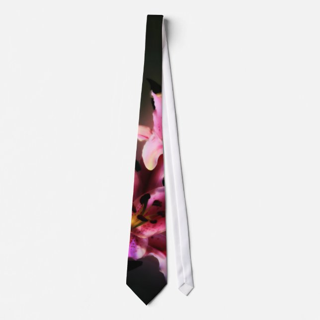 Pink Stargazer Lily Tie (Front)