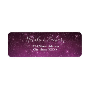 Pink Starry Night Celestial Return Address Return Address Label