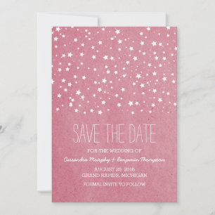 Pink Starry Night Save the Date Invite