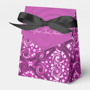 Pink Stars and Swirls Pattern Favour Box