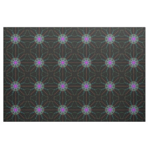 Pink stars black background art fabric
