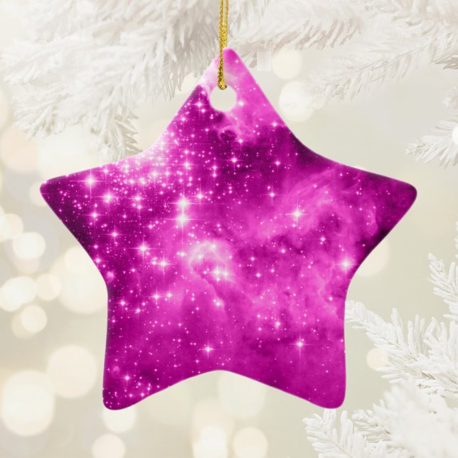 Pink Stars Ceramic Ornament (Pink Stars Ceramic Ornament)