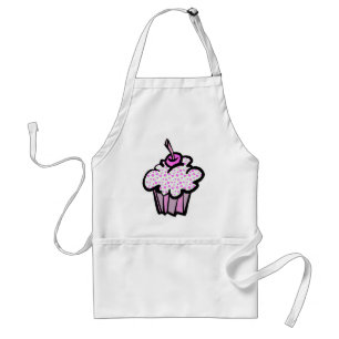 pink stars cupcake standard apron