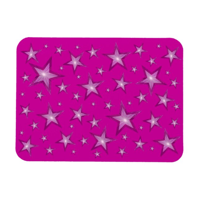 Pink Stars flexible magnet pink (Horizontal)