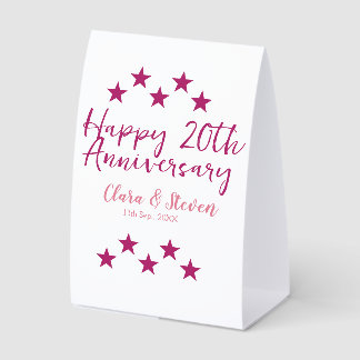 pink stars happy 20th anniversary wedding trendy b