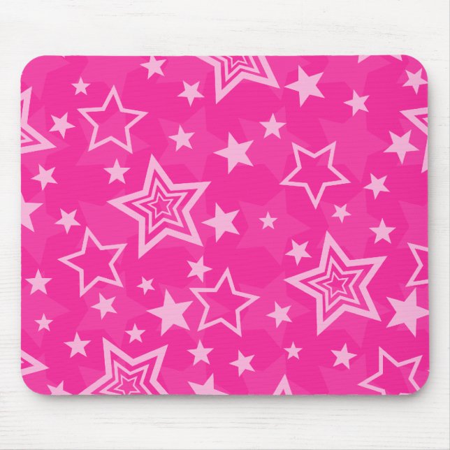 Pink Stars Mousepad (Front)