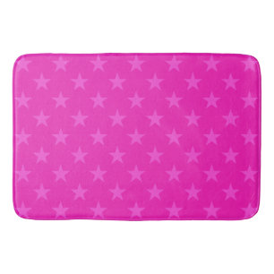 Pink stars pattern bath mat