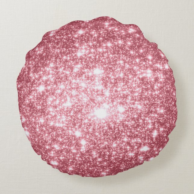 Pink Stars Round Pillow (Back)
