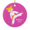 Pink Stars Taekwondo Blonde Girl Personalised