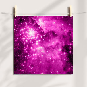 Pink Stars Tinted Celestial Photo Poster