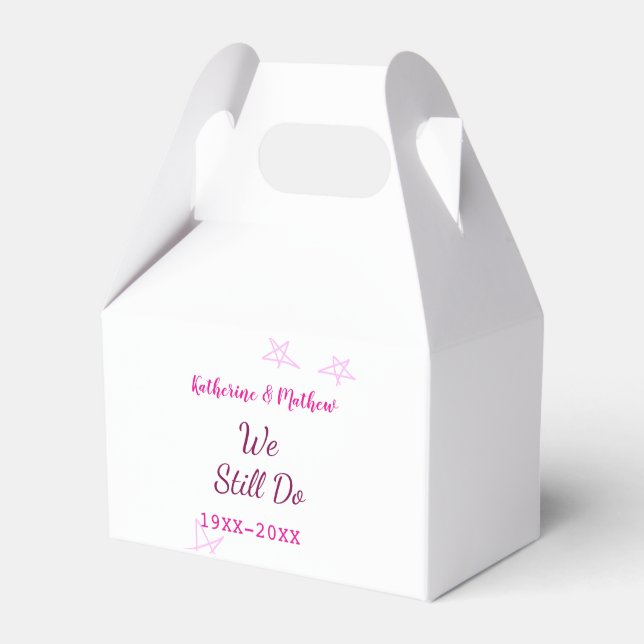 Pink stars Vow renewal anniversary wedding modern  Favour Box (Front Side)
