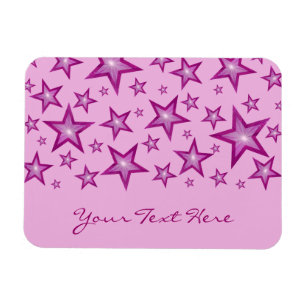 Pink Stars 'Your Text' flexible magnet pale pink