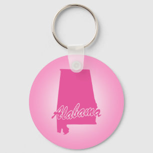 Pink State Alabama Keychain