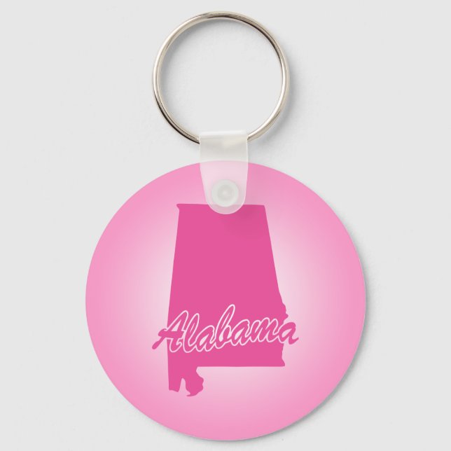 Pink State Alabama Keychain (Front)