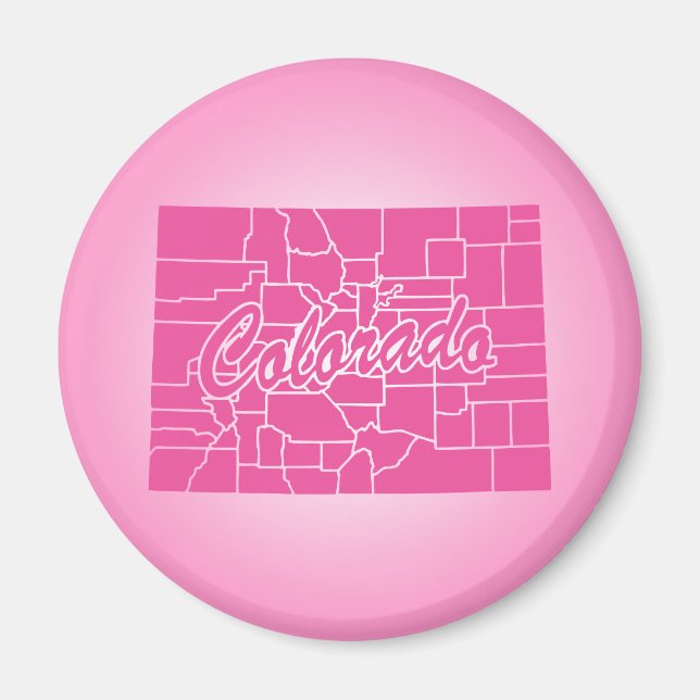 Pink State Colorado Magnet (Front)