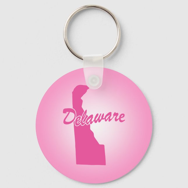 Pink State Delaware Keychain (Front)