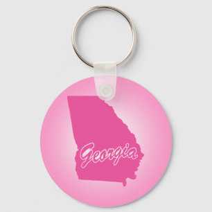 Pink State Georgia Key Ring