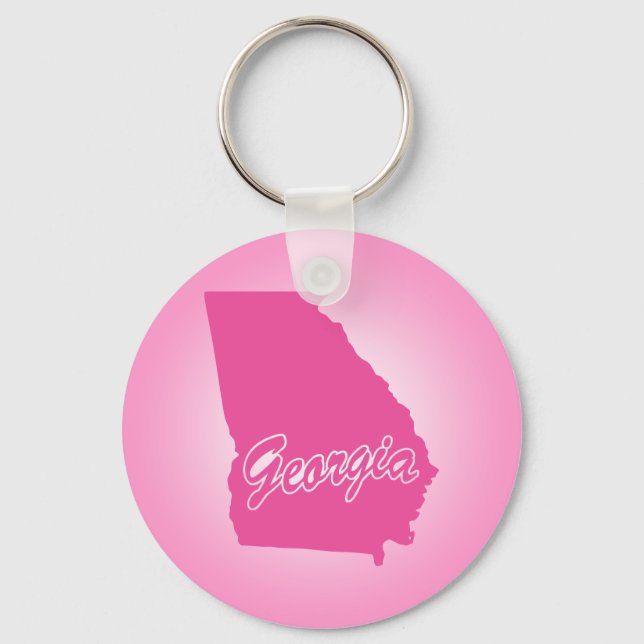 Pink State Georgia Key Ring (Front)