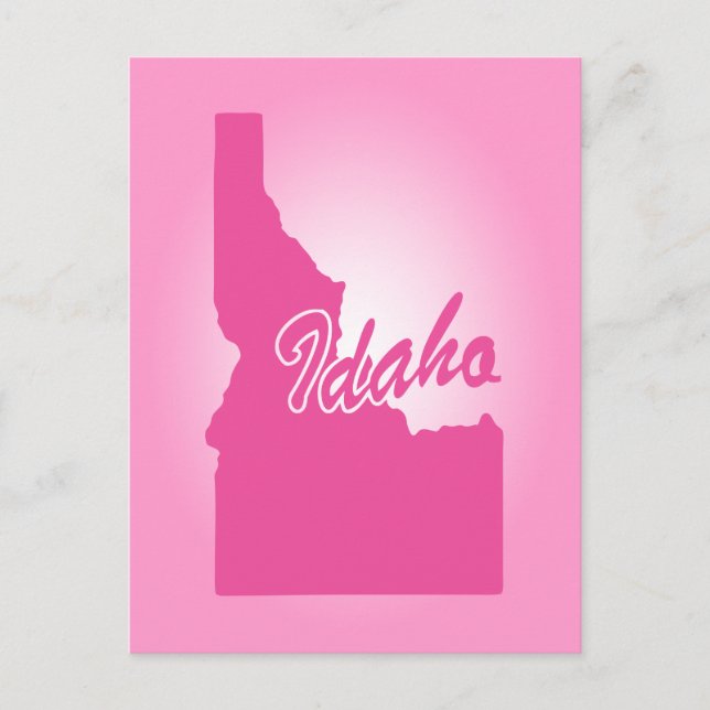 Pink State Idaho Postcard (Front)