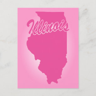 Pink State Illinois Postcard