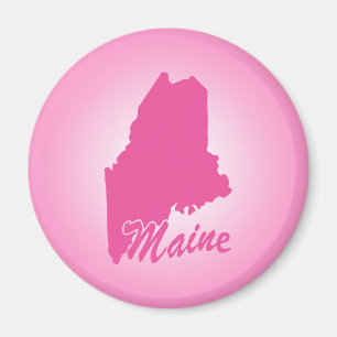 Pink State Maine Magnet