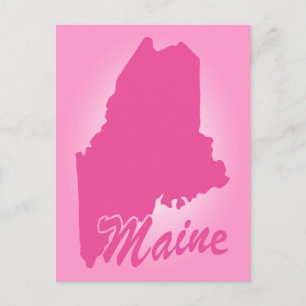 Pink State Maine Postcard