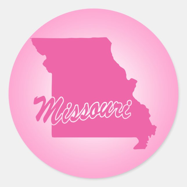 Pink State Missouri Classic Round Sticker (Front)