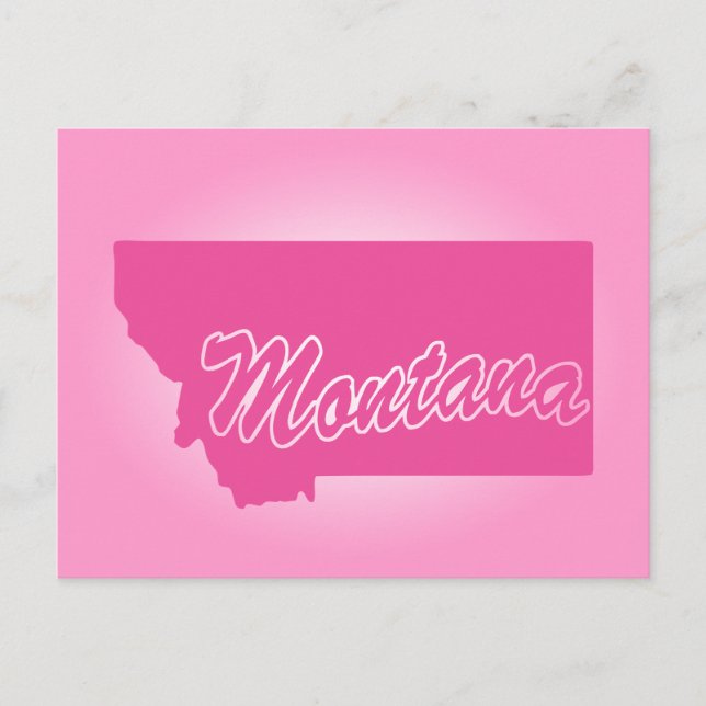 Pink State Montana Postcard (Front)