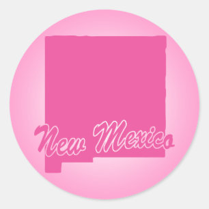 Pink State New Mexico Classic Round Sticker