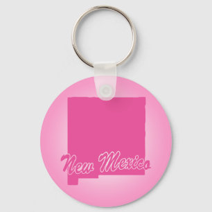 Pink State New Mexico Keychain
