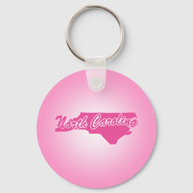 Pink State North Carolina Keychain (Front)