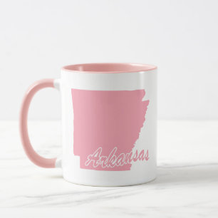 Pink State Of Arkansas Shape Mug